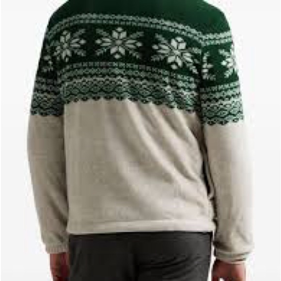 NWT Ralph Lauren Men's Green Snowflake Half-Zip Fleece Sweater XXL - Picture 7 of 7